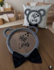 Pleksi & Ahşap üstüne kulaklı kapı Süsü&Yastık Takımı