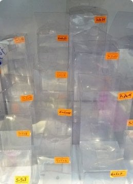 50 Li ( 5x5x? Cm/h ) Full Şeffaf Asetat Kutu