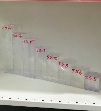 50 Li ( 5x5x? Cm/h ) Full Şeffaf Asetat Kutu