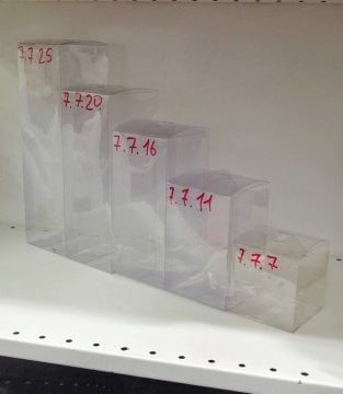 50 Li ( 7x7x? Cm/h ) Full Şeffaf Asetat Kutu