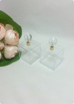 12 li Metalize Kristal Tepelikli 5x5x5 cm Mika Pleksi Küp Kutu