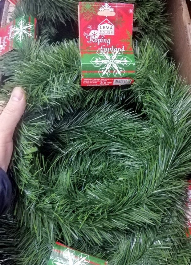 Yeşil Renk Yılbaşı Çam Garland Süsü