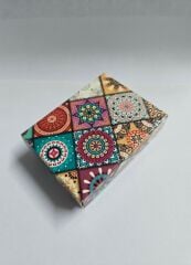 30 Lu (8x6x3 Cm) Süngerli Kilim Desenli Otantik Karton Takı Kutuları