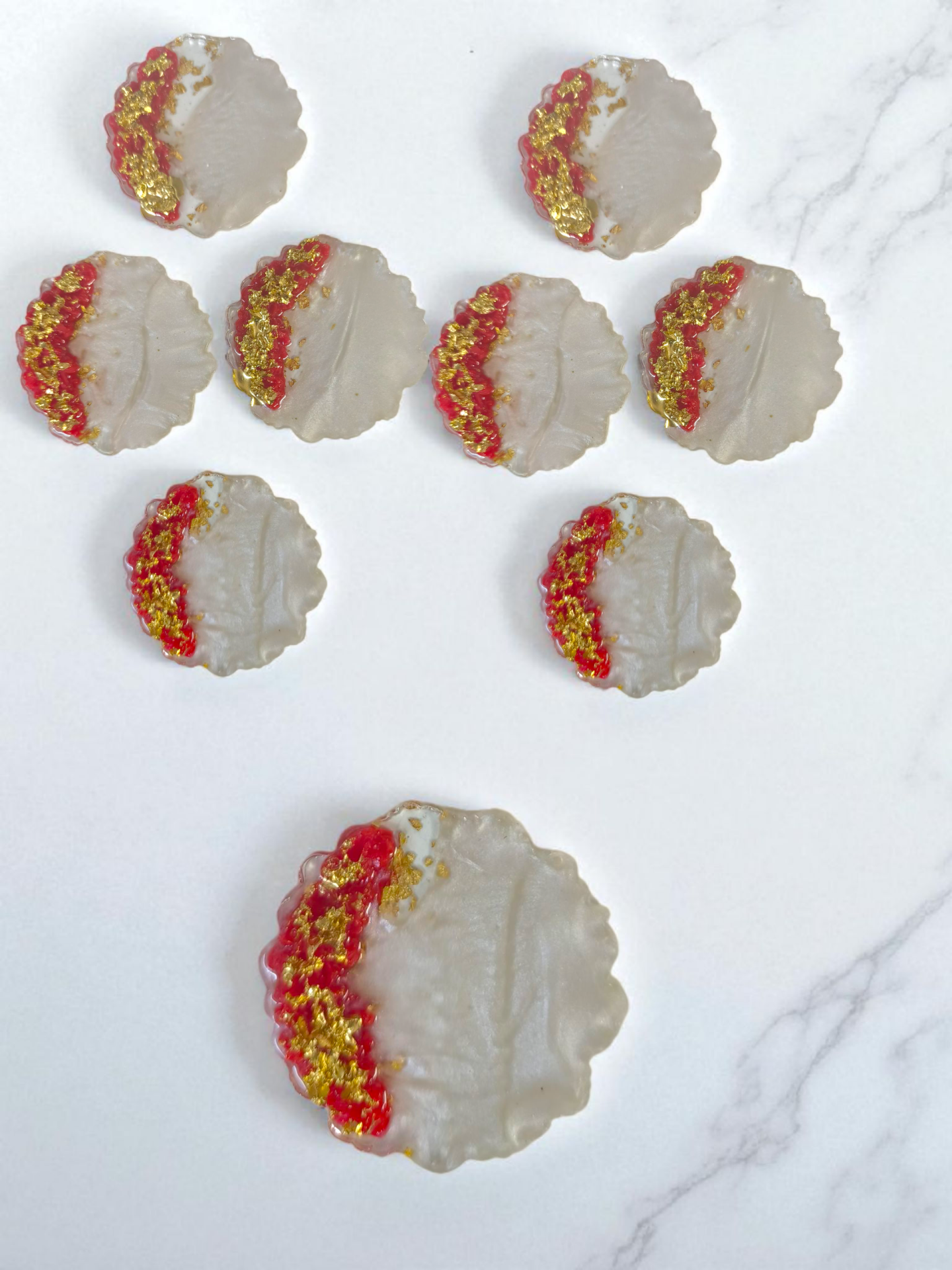 Kırmızı kumlu Epoksi hediyelik  Süs