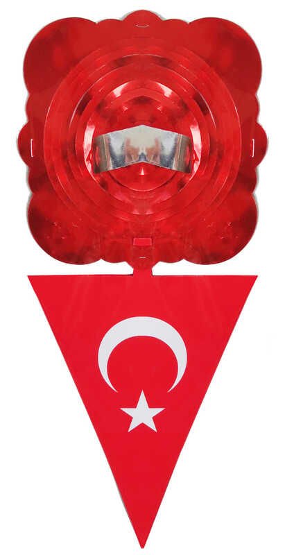 FLAMA TÜRK BAYRAĞI METALİZE UZAR SÜS 5 Lİ SET P12