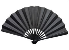 12'li Siyah Plastik Kumaş Yelpaze