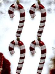 Yılbaşı süsü Baston(4 lü) 3 boyutlu