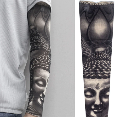 Giyilebilir Kol Dövmesi Çorap Dövme 3D Baskılı Kol Bacak Dövme 2 Adet Model 11
