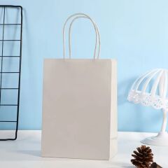 Büküm Saplı Mini Kağıt Çanta Seti-12li, Parti, Doğum Günü, Hediye Çantaları, 11x15x6 Cm, Gri Renk