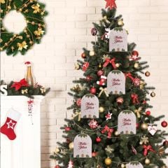 50 Li Yılbaşı Mutlu Yıllar Yazılı Hediye Etiketi, Delikli Yeni Yıl Paketleme Kartı