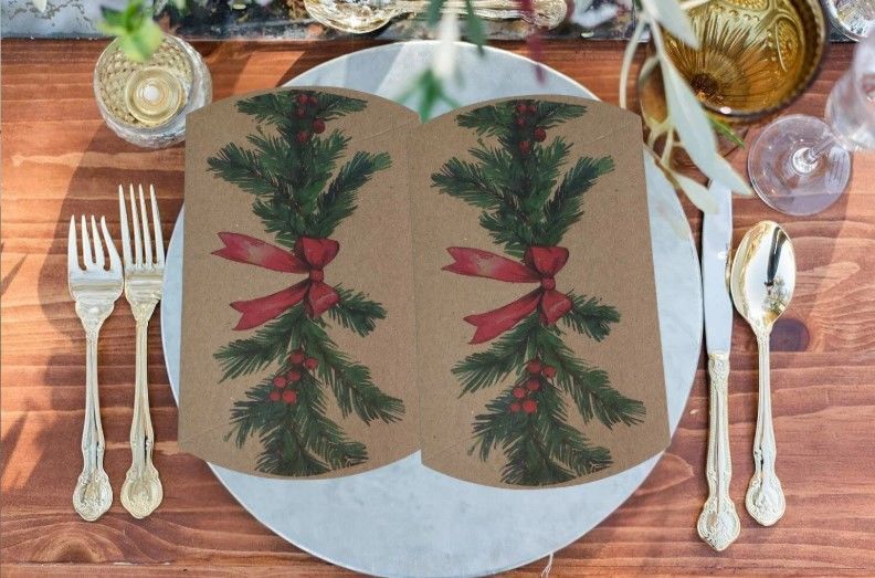 12 li Yılbaşı Kokina Temalı Japon (Yastık) Hediye Kutusu (11X12 Cm)