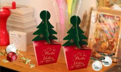 12 li Yılbaşı Çam Ağacı Saplı Hediye Kutu