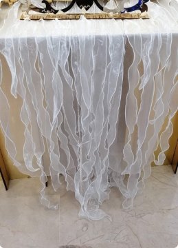 Organze Runner & Çift fiyonk takım KREM TAKIM