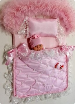 Işıklı uyuyan bebek kapı süsü