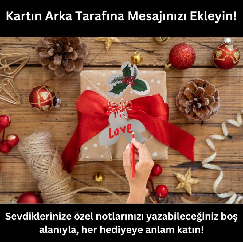 50 Li Yılbaşı Kokina / Çam Desenli Etiket, Sallantı Kartı