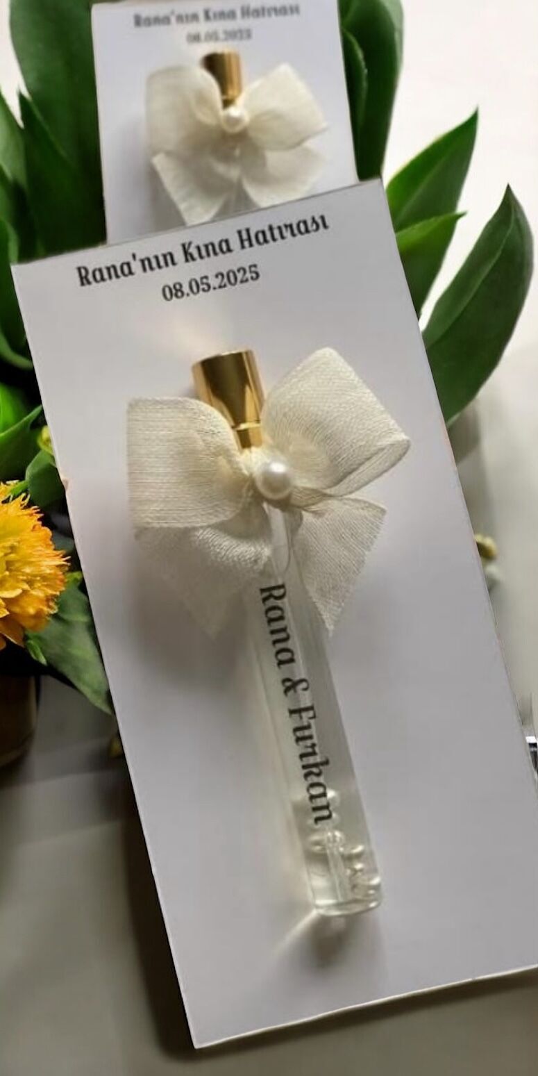 20 li Kartlı Kolonyalı incili (spreyli) Fısfıslı cam şişe Hediyelik