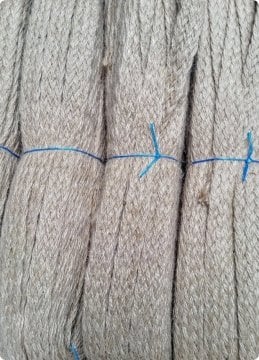 2 CM Kalınlıkta Örgü Natural Jüt ip halat (~25 Metrelik)