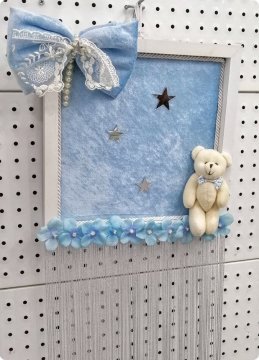 Ahşap kadife kaplı saçaklı püsküllü kapı süsü PEMBE