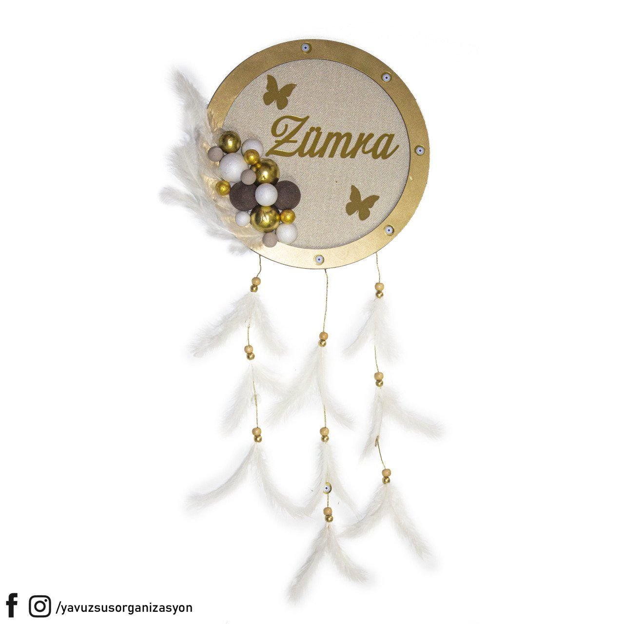 Kumaşlı Nazar Dekorlu Toplu Bebek Odası Kapı Süsü