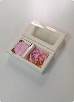 Mini Kuran Tesbihli Bölmeli Karton Asetat Kutu
