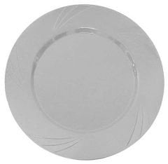 TABAK KRİSTAL MİKA 22,5 CM GÜMÜŞ  PK:6 KL:24
